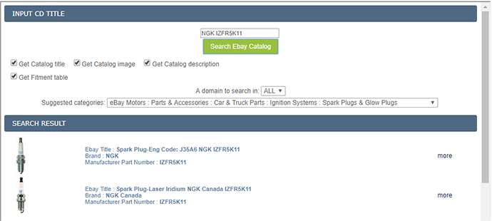 ebay motors catalog search